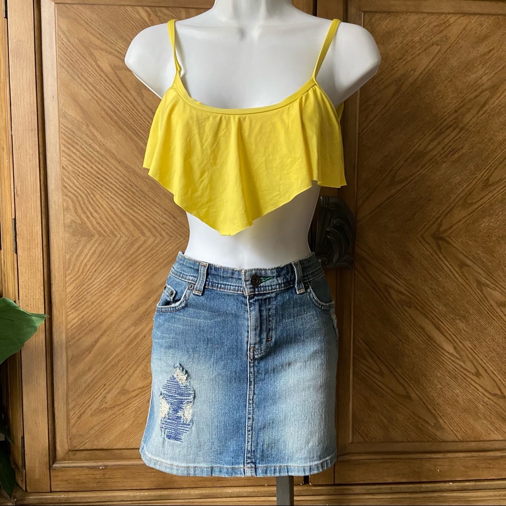Xhilration Yellow Swimsuit Ruffle Swimsuit